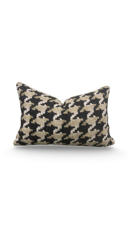 Designer Fabric Brigitte Camel 12x18" Knife Edge Decorative Lumbar Pillow