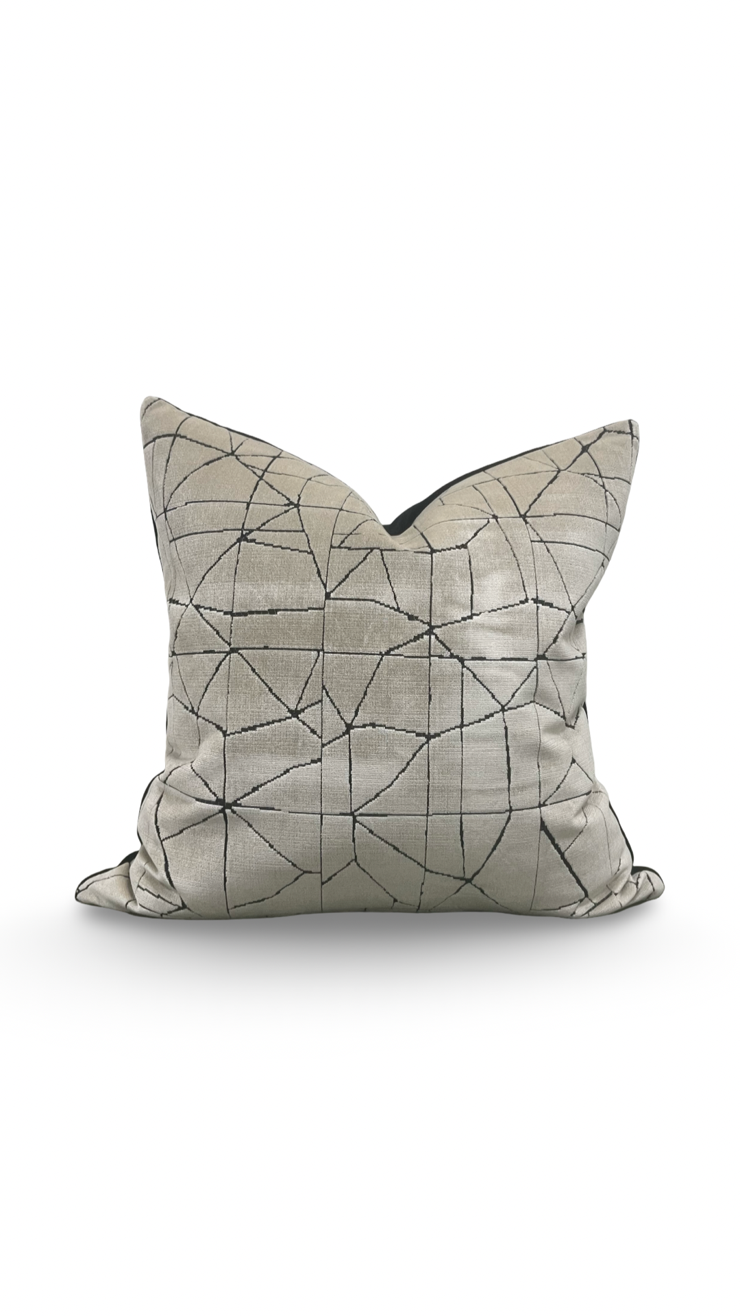 Decorative Pillow Origami Beige 22x22" Knife Edge Cover