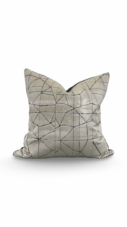 Decorative Pillow Origami Beige 22x22" Knife Edge Cover