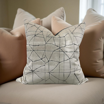 Decorative Pillow Origami Beige 22x22" Knife Edge Cover