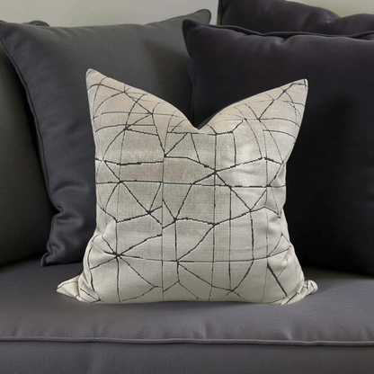 Decorative Pillow Origami Beige 22x22" Knife Edge Cover