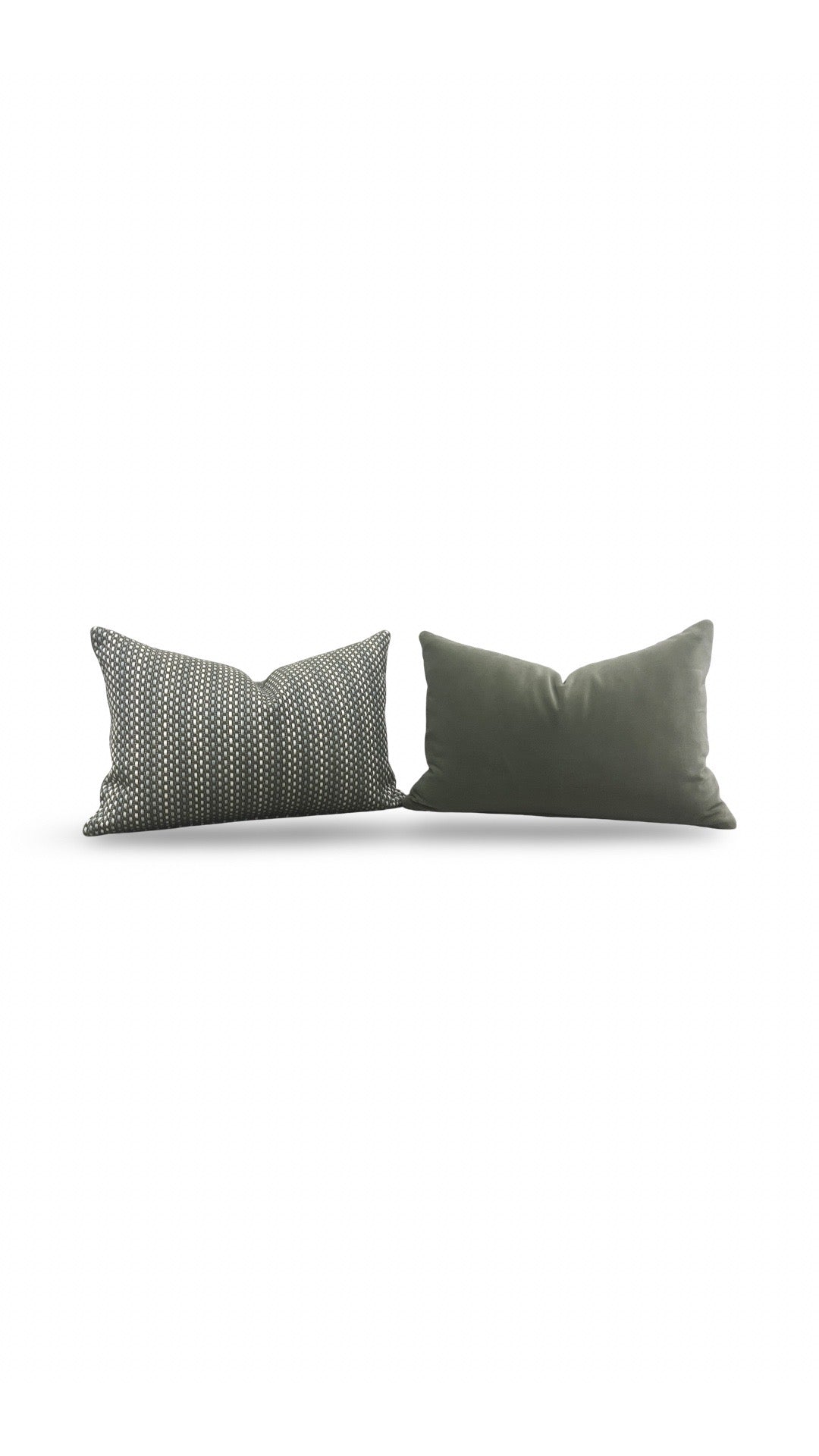Pierre Frey Lumbar Pillow Moorea Kaki 12x18" Knife Edge Cover