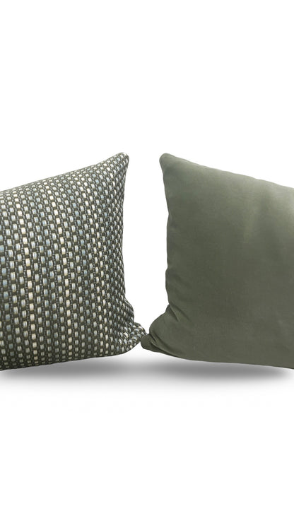 Pierre Frey Lumbar Pillow Moorea Kaki 12x18" Knife Edge Cover