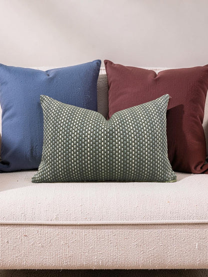 Pierre Frey Lumbar Pillow Moorea Kaki 12x18" Knife Edge Cover