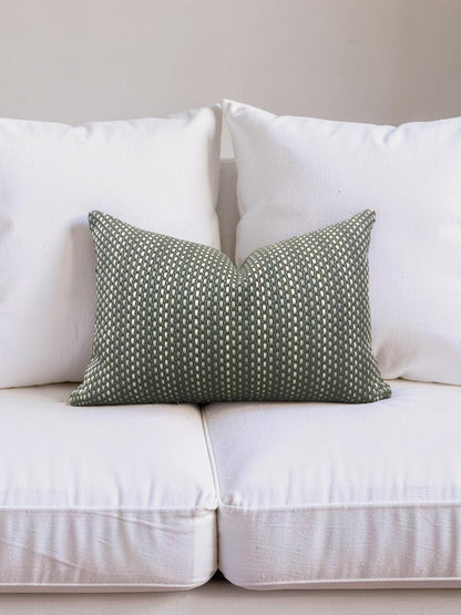 Pierre Frey Lumbar Pillow Moorea Kaki 12x18" Knife Edge Cover