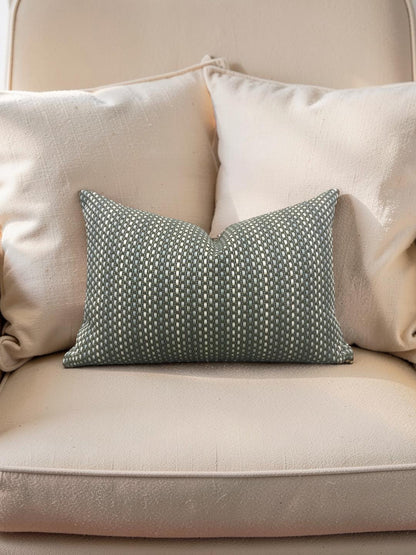Pierre Frey Lumbar Pillow Moorea Kaki 12x18" Knife Edge Cover