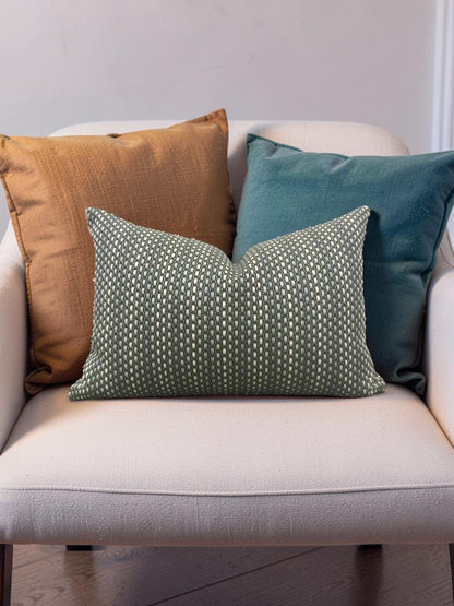Pierre Frey Lumbar Pillow Moorea Kaki 12x18" Knife Edge Cover