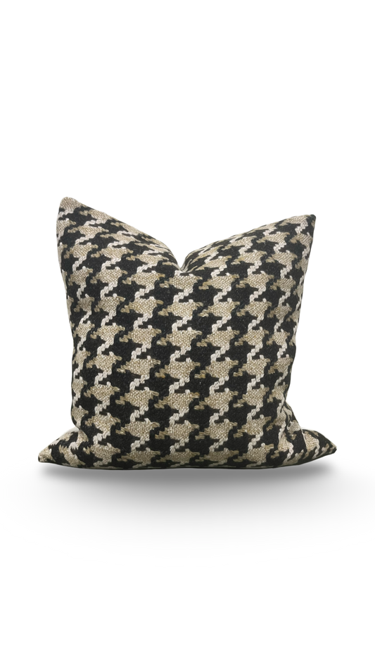 Designer Fabric Brigitte Camel 22x22" Knife Edge Decorative Throw Pillow