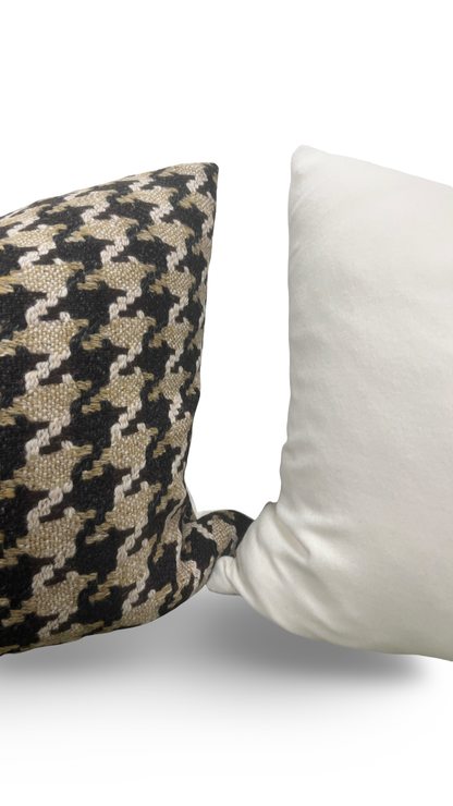 Designer Fabric Brigitte Camel 22x22" Knife Edge Decorative Throw Pillow
