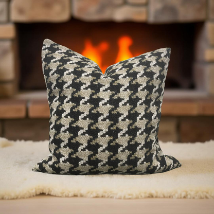 Designer Fabric Brigitte Camel 22x22" Knife Edge Decorative Throw Pillow