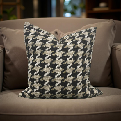 Designer Fabric Brigitte Camel 22x22" Knife Edge Decorative Throw Pillow