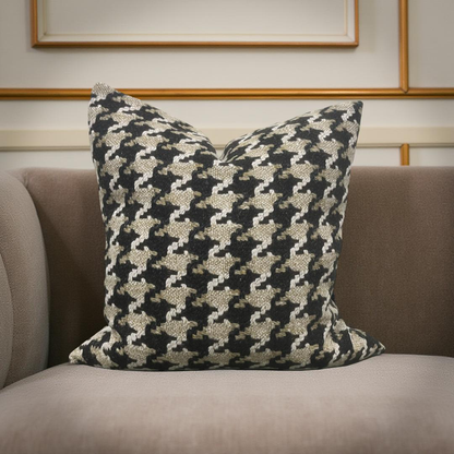 Designer Fabric Brigitte Camel 22x22" Knife Edge Decorative Throw Pillow