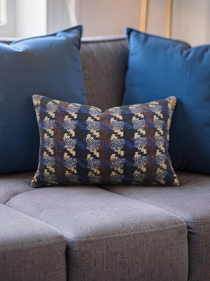 Pierre Frey Lumbar Pillow Brigite Blue 12x18" Knife Edge Cover