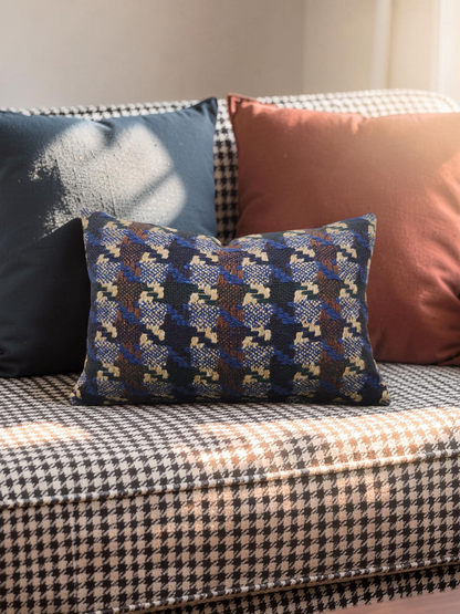 Pierre Frey Lumbar Pillow Brigite Blue 12x18" Knife Edge Cover