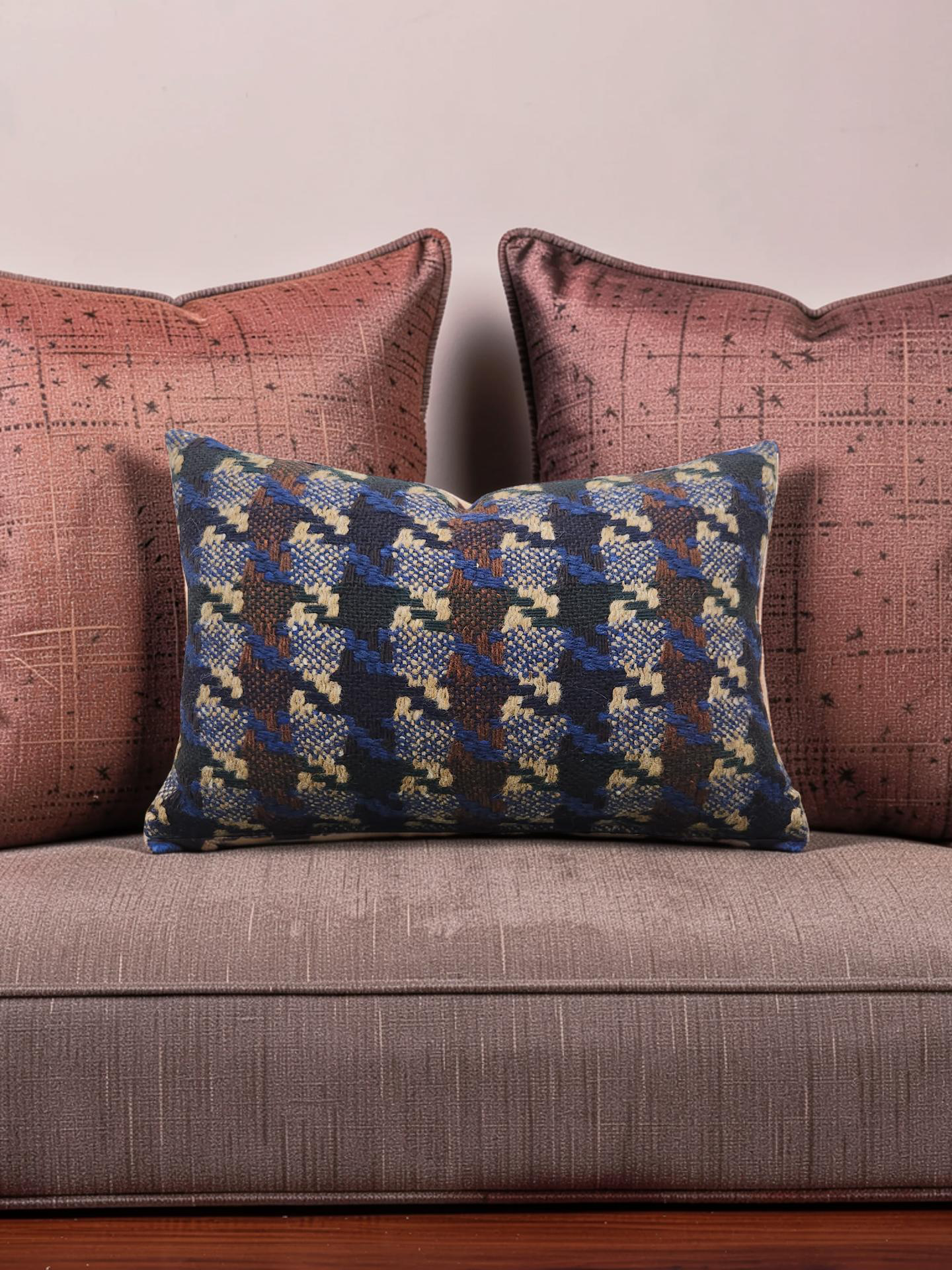 Pierre Frey Lumbar Pillow Brigite Blue 12x18" Knife Edge Cover