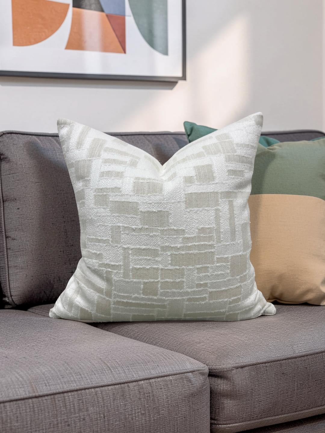 Pierre Frey Decorative Pillow Joon Nacre 22x22" Knife Edge Cover