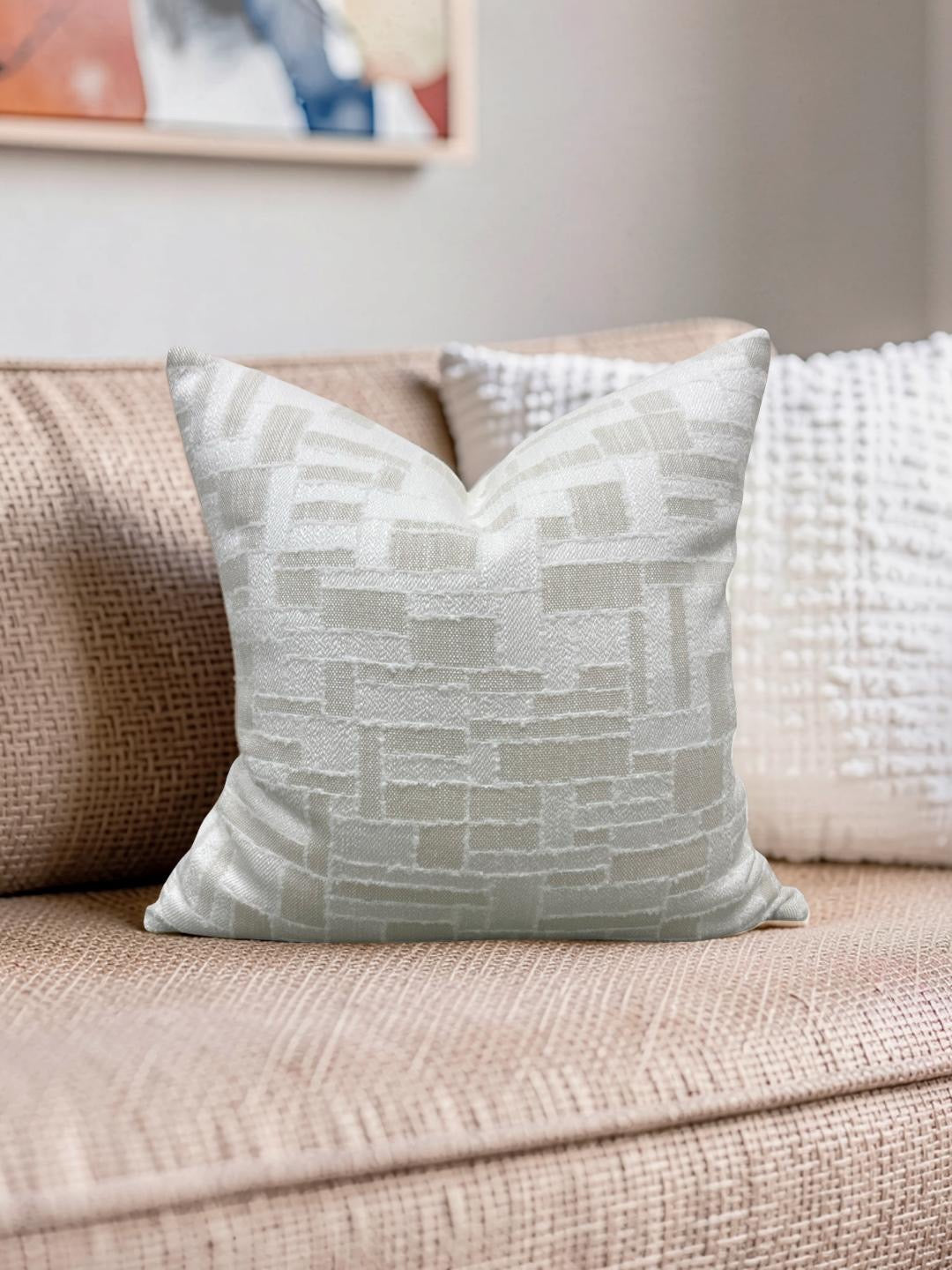 Pierre Frey Decorative Pillow Joon Nacre 22x22" Knife Edge Cover