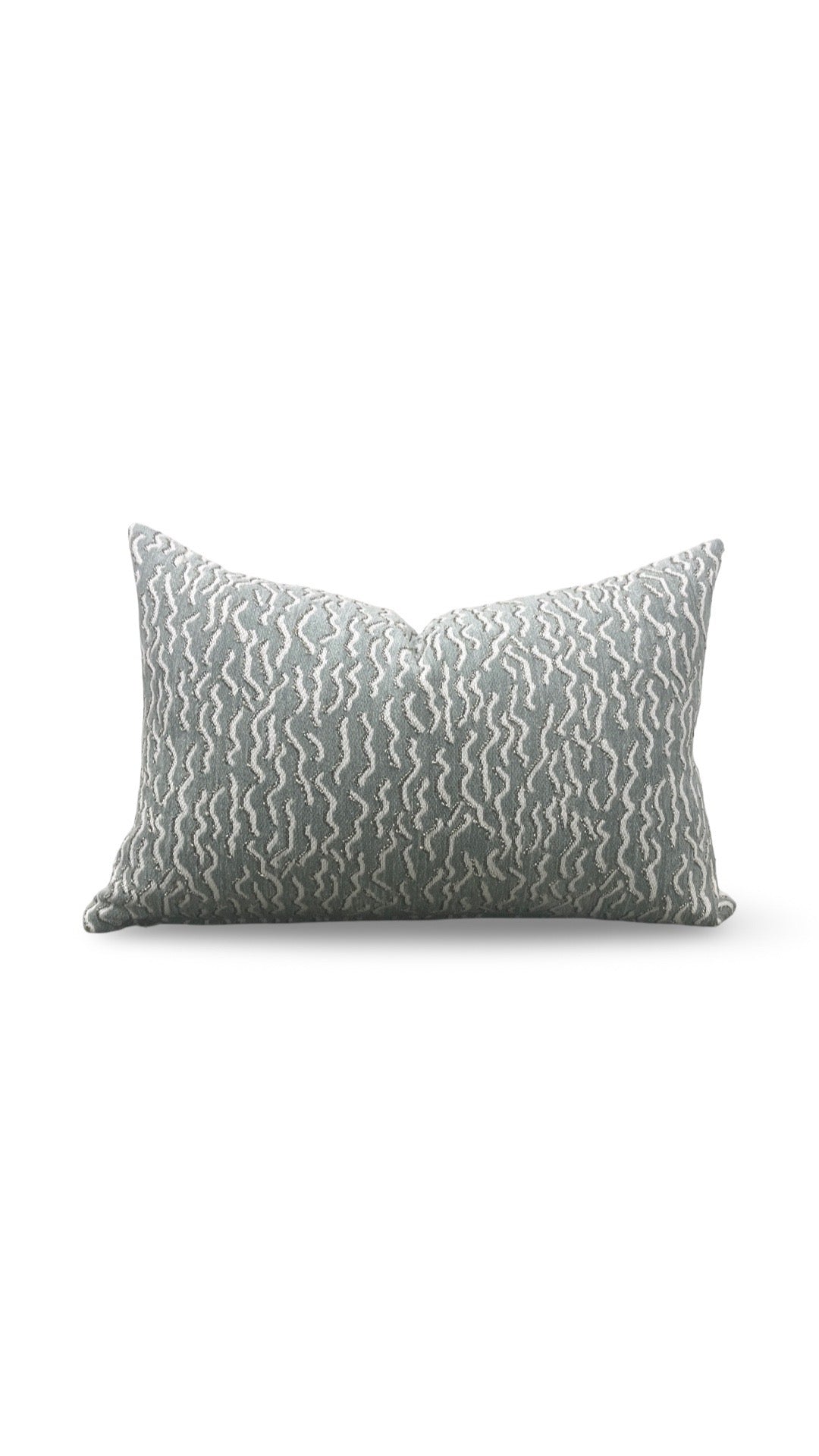 Pierre Frey Lumbar Pillow Le Chant Des Dunes Aqua 12x18" Knife Edge Cover