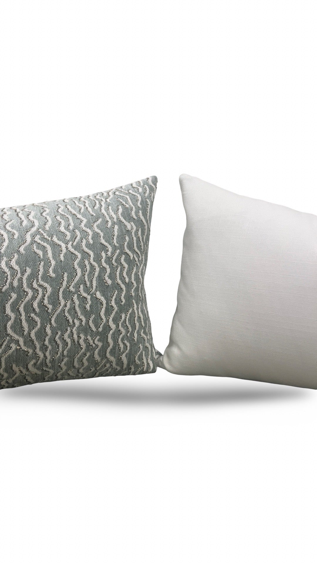 Pierre Frey Lumbar Pillow Le Chant Des Dunes Aqua 12x18" Knife Edge Cover