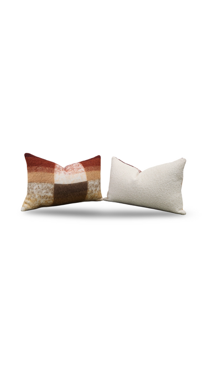 Pierre Frey Lumbar Pillow Bergen Feu 12x18" Knife Edge Cover