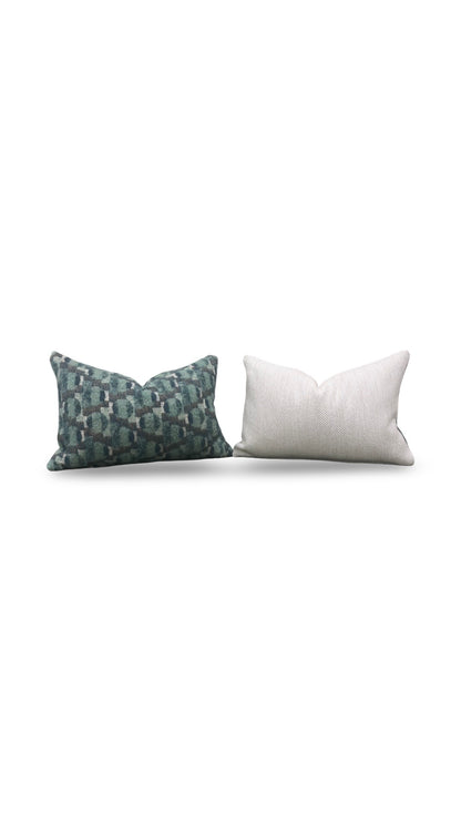 Pierre Frey Lumbar Pillow Mys Aquatique 12x18" Knife Edge Cover