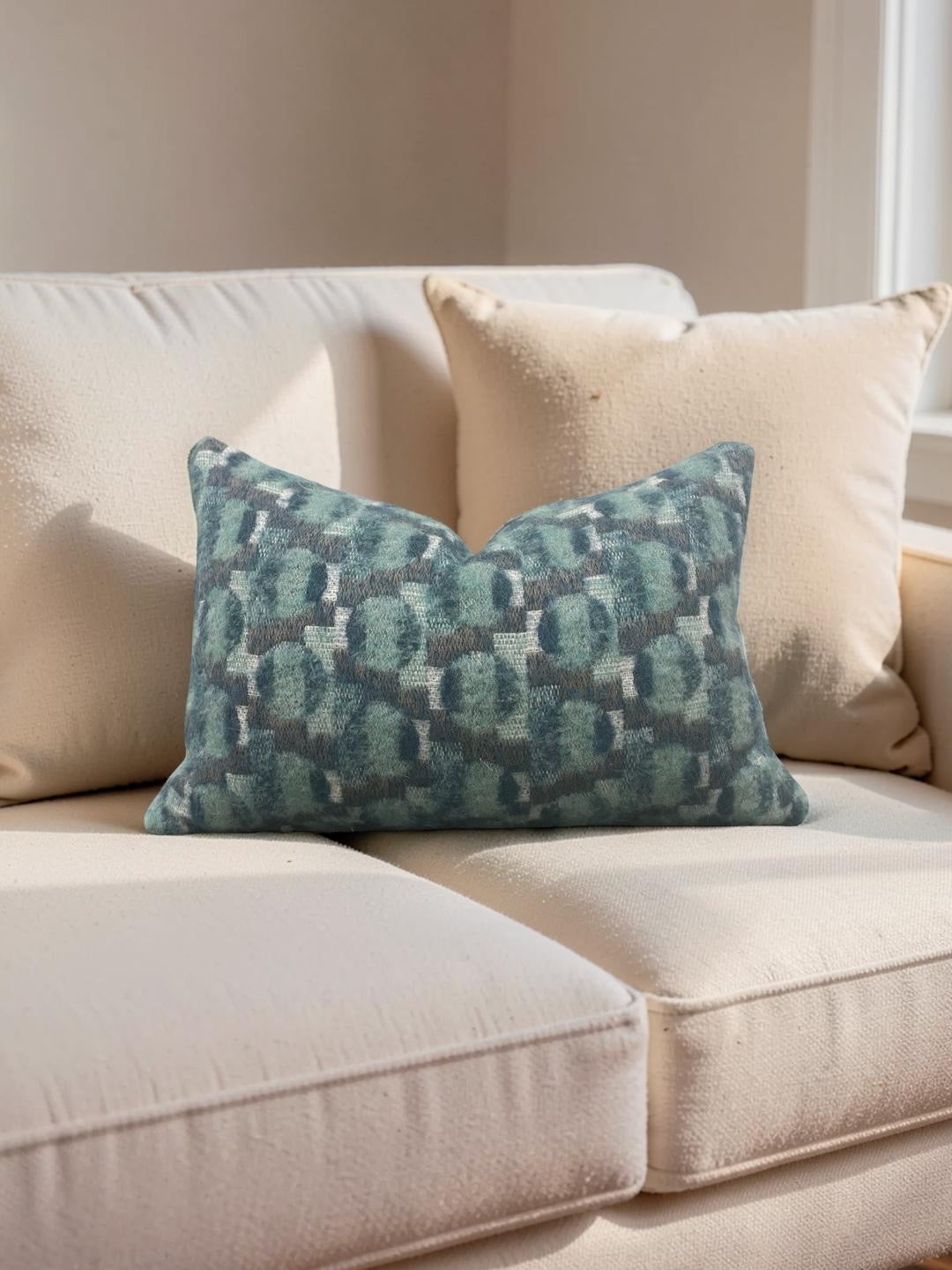 Pierre Frey Lumbar Pillow Mys Aquatique 12x18" Knife Edge Cover
