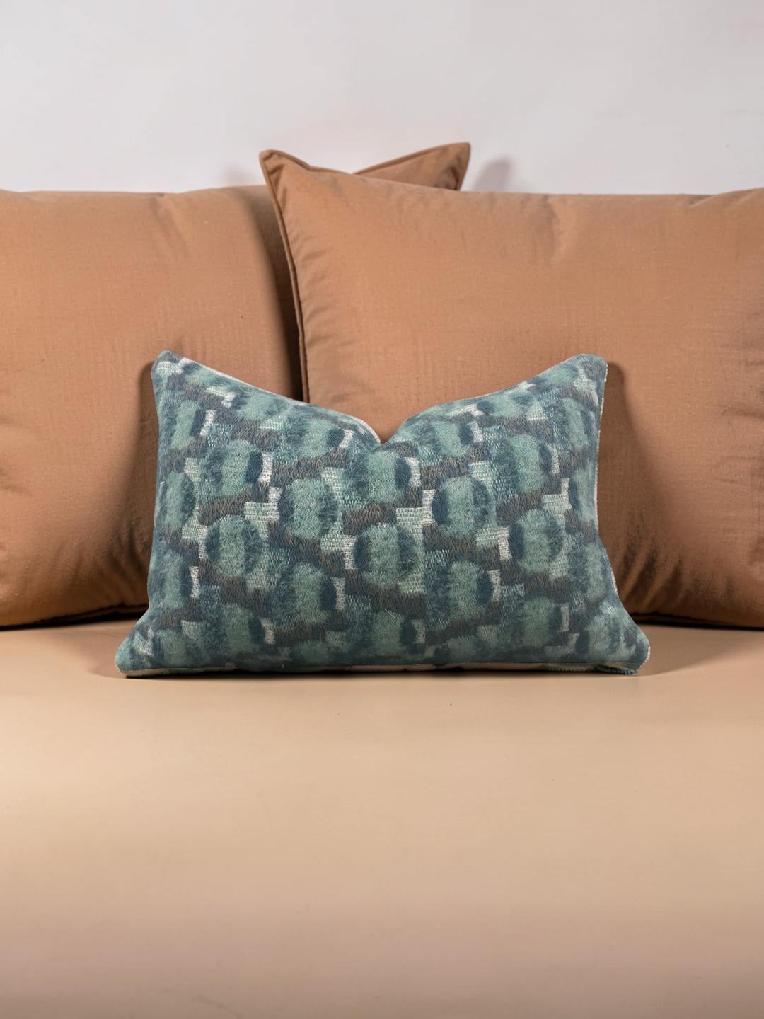 Pierre Frey Lumbar Pillow Mys Aquatique 12x18" Knife Edge Cover