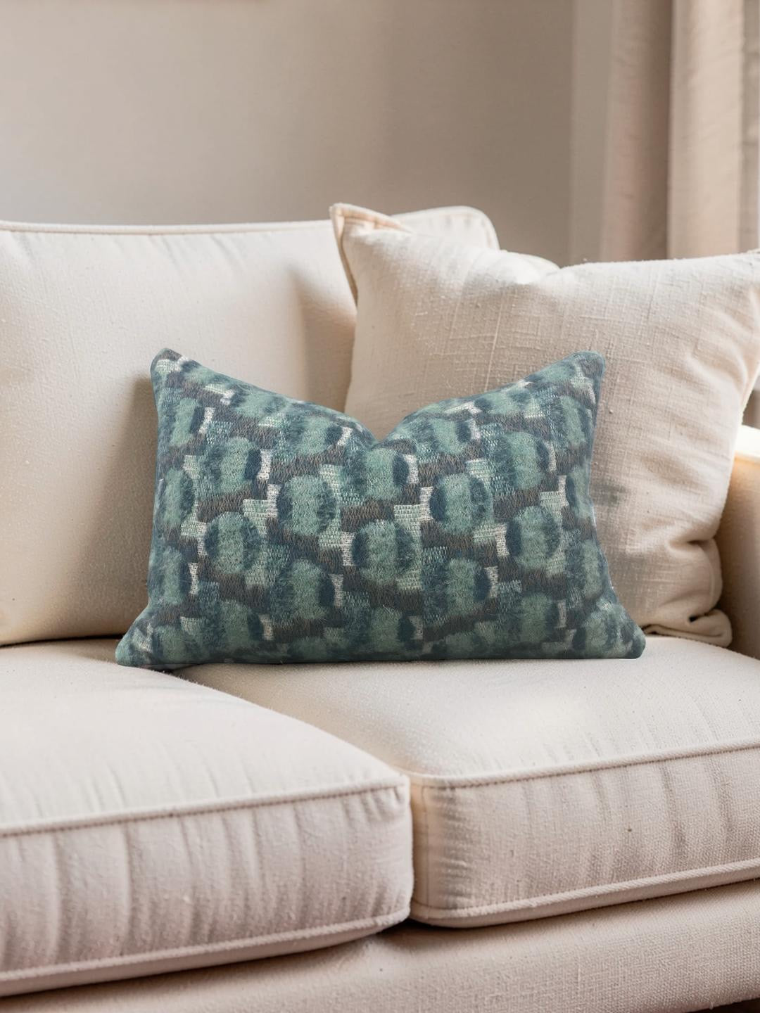 Pierre Frey Lumbar Pillow Mys Aquatique 12x18" Knife Edge Cover