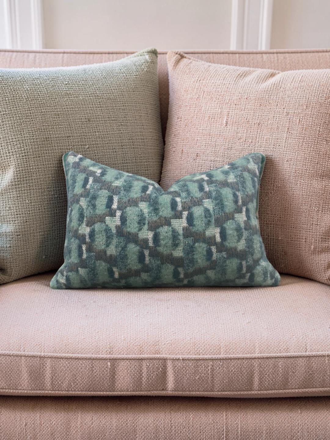Pierre Frey Lumbar Pillow Mys Aquatique 12x18" Knife Edge Cover