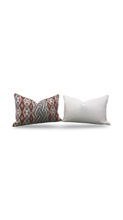 Pierre Frey Lumbar Pillow Le Manach Carmin 12x18" Knife Edge Cover
