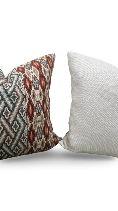 Pierre Frey Decorative Pillow Valencay Carmin 22x22" Knife Edge Cover