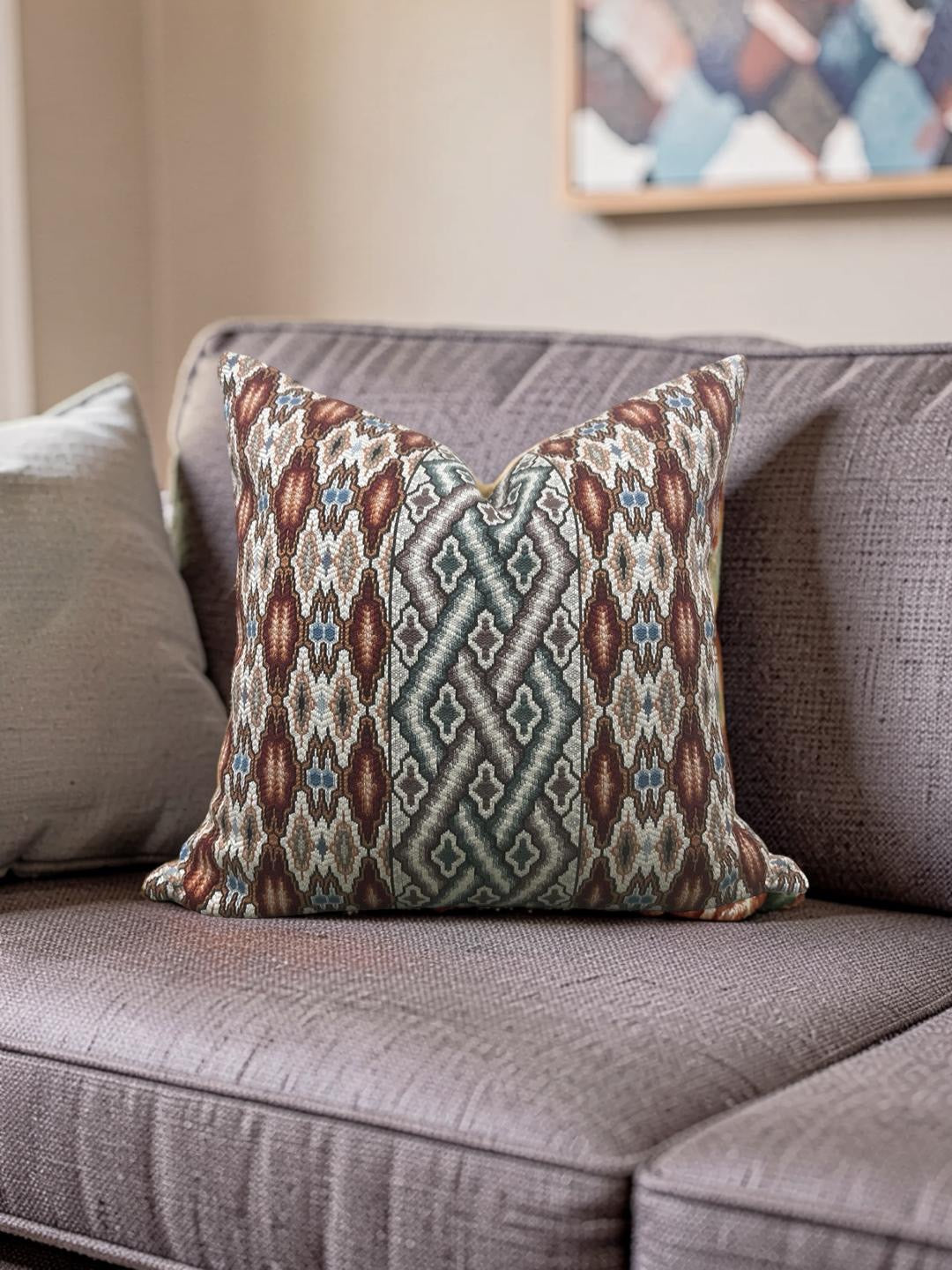 Pierre Frey Decorative Pillow Valencay Carmin 22x22" Knife Edge Cover