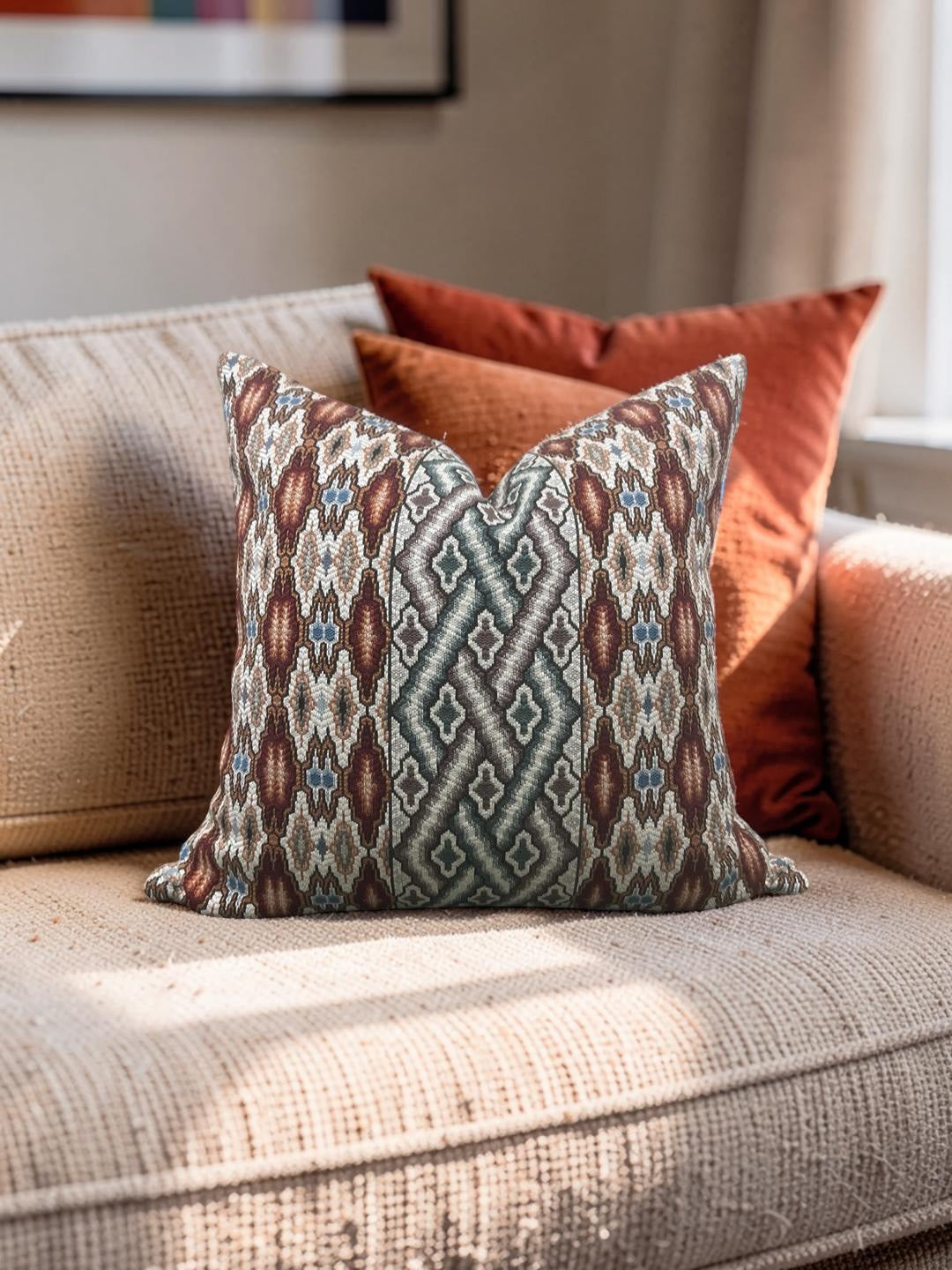 Pierre Frey Decorative Pillow Valencay Carmin 22x22" Knife Edge Cover
