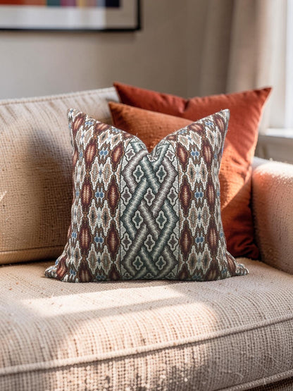 Pierre Frey Decorative Pillow Valencay Carmin 22x22" Knife Edge Cover