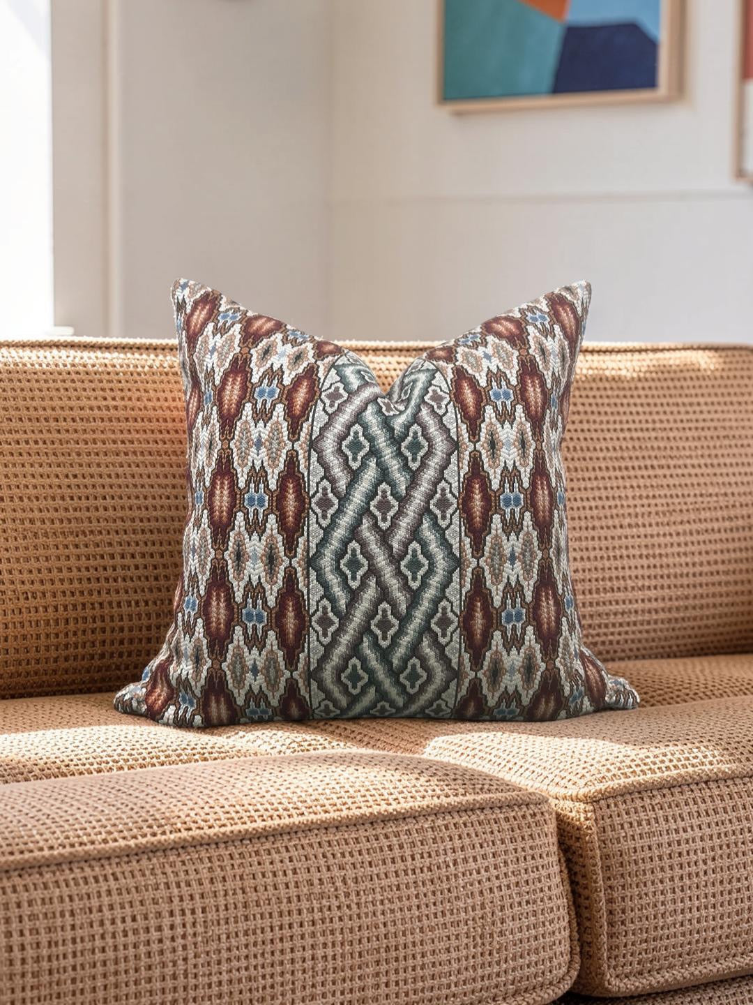 Pierre Frey Decorative Pillow Valencay Carmin 22x22" Knife Edge Cover