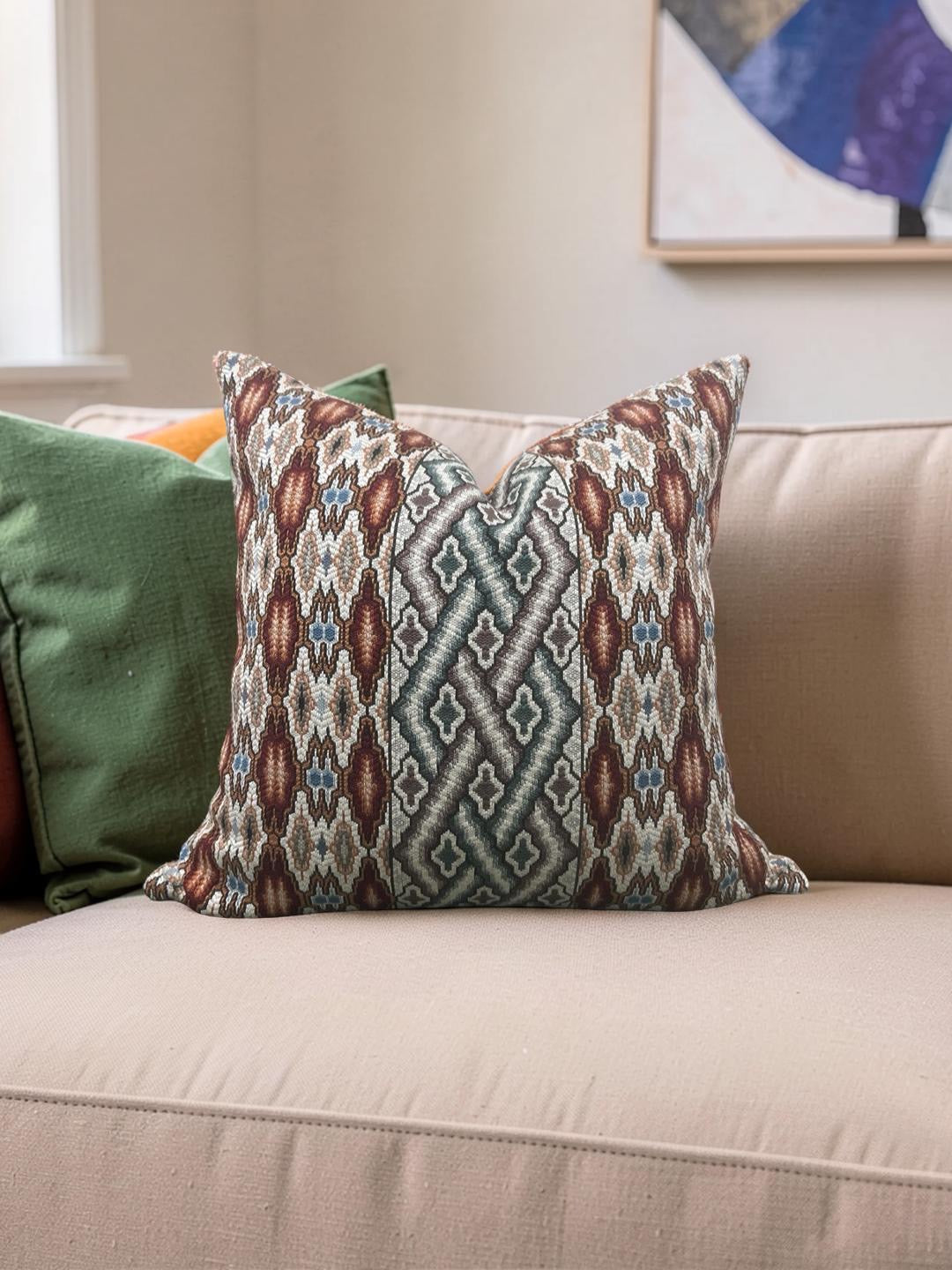 Pierre Frey Decorative Pillow Valencay Carmin 22x22" Knife Edge Cover