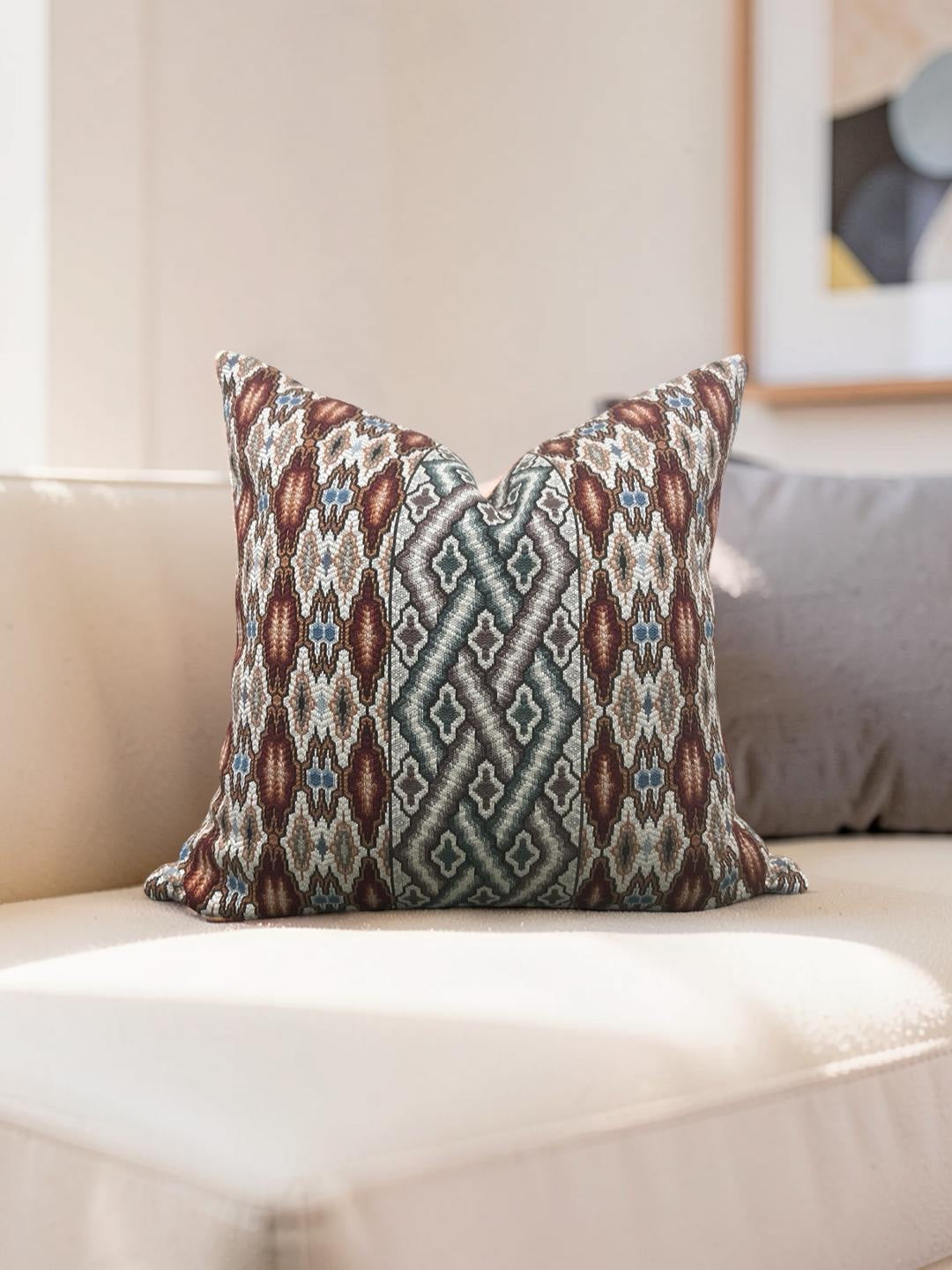 Pierre Frey Decorative Pillow Valencay Carmin 22x22" Knife Edge Cover