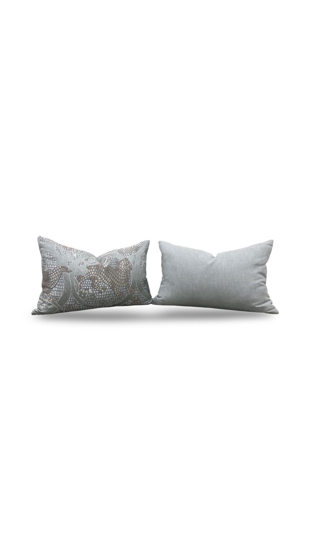 Pierre Frey Lumbar Pillow Misene Opale 12x18" Knife Edge Cover