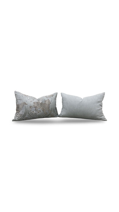 Pierre Frey Lumbar Pillow Misene Opale 12x18" Knife Edge Cover
