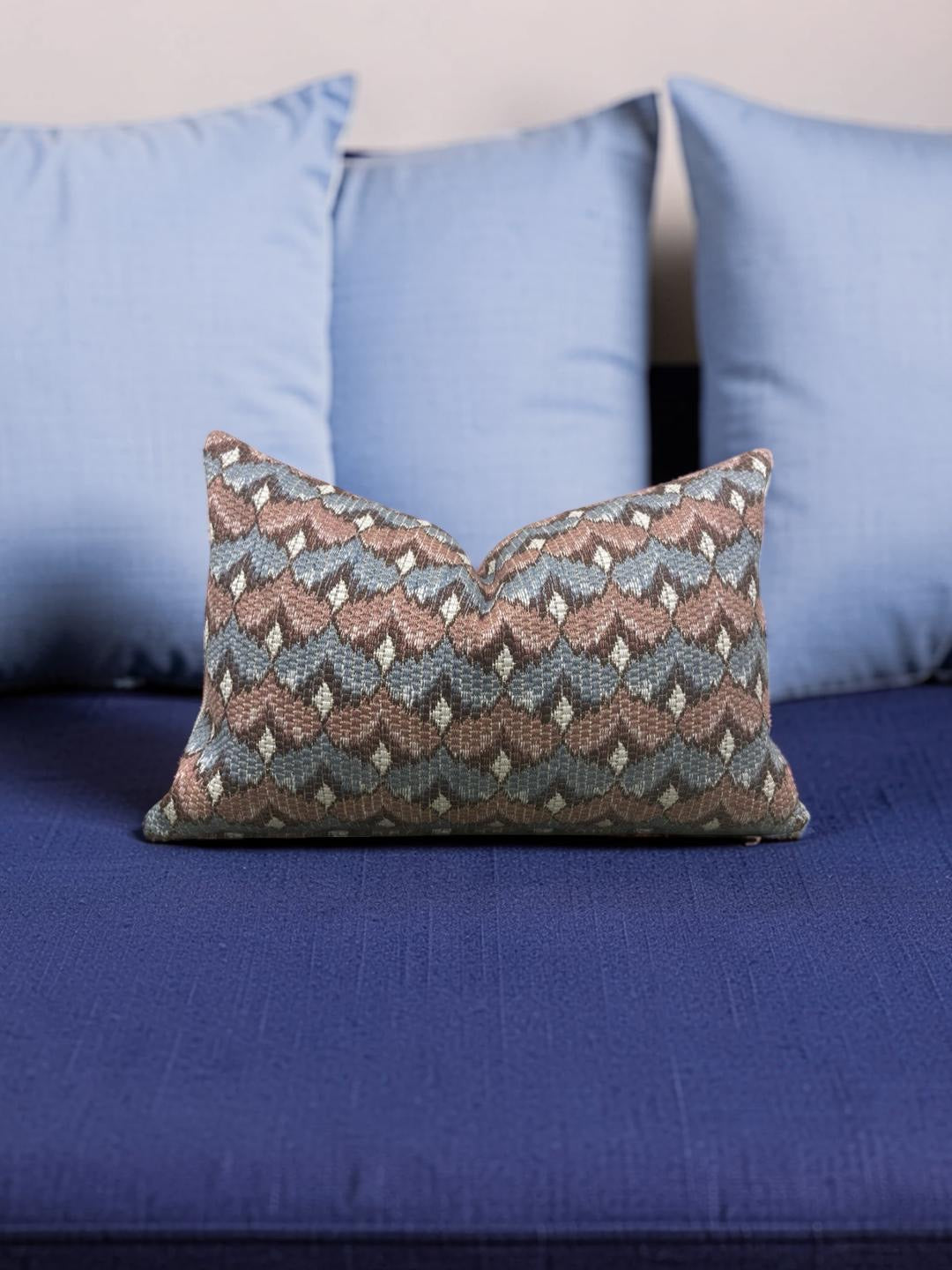 Pierre Frey Lumbar Pillow Talmont Grenat 12x18" Knife Edge Cover