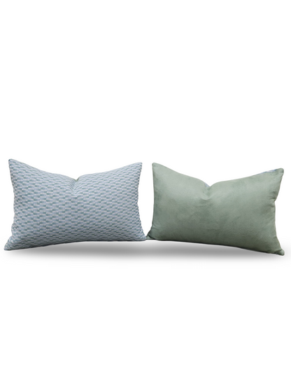 Pierre Frey Lumbar Pillow Ainhoa Lagon 12x18" Knife Edge Cover