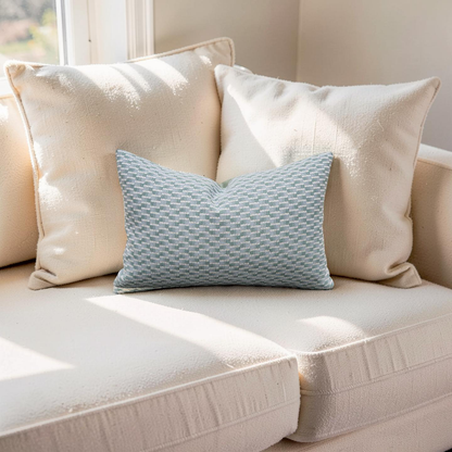 Pierre Frey Lumbar Pillow Ainhoa Lagon 12x18" Knife Edge Cover