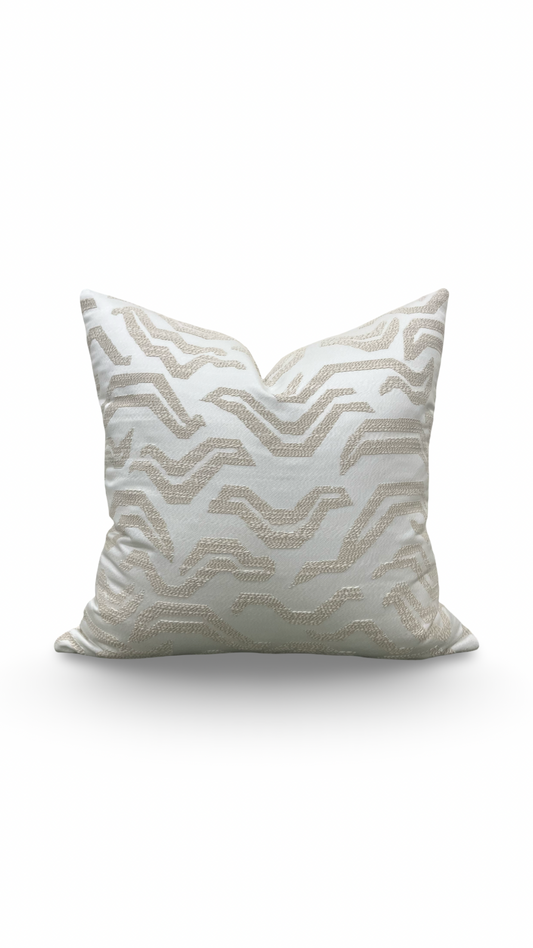 Pierre Frey Tigris Perla 22x22" Knife Edge Decorative Throw Pillow