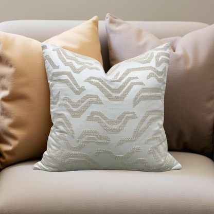 Pierre Frey Tigris Perla 22x22" Knife Edge Decorative Throw Pillow