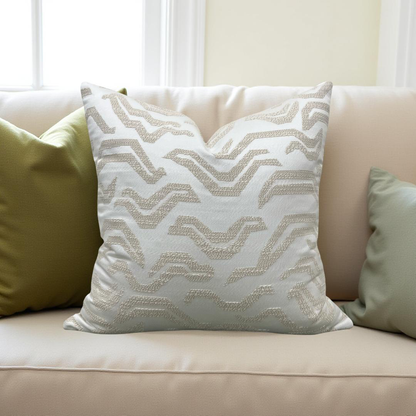 Pierre Frey Tigris Perla 22x22" Knife Edge Decorative Throw Pillow