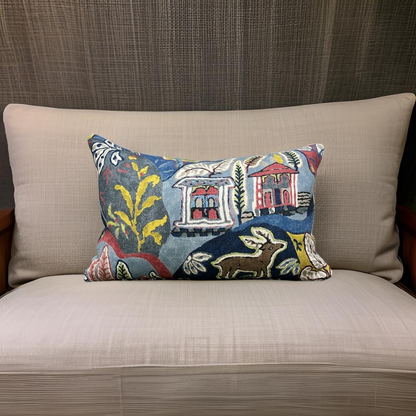 Multi Colored Scenic 12x18" Knife Edge Decorative Lumbar Pillow