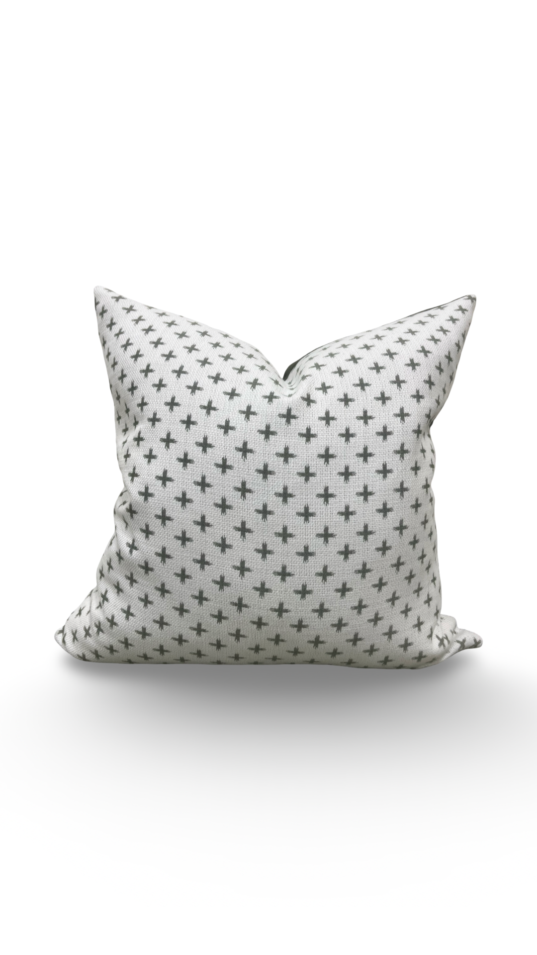Decorative pillow with a geometric pattern on a white background