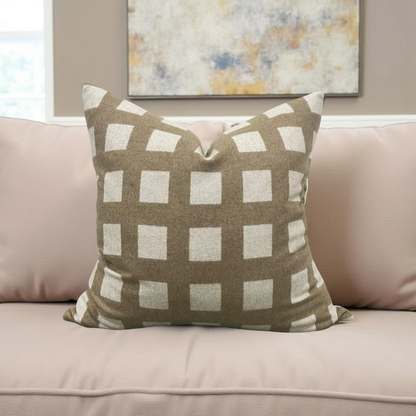 Designer Fabric Union Square Hazel 22x22" Knife Edge Decorative Throw Pillow