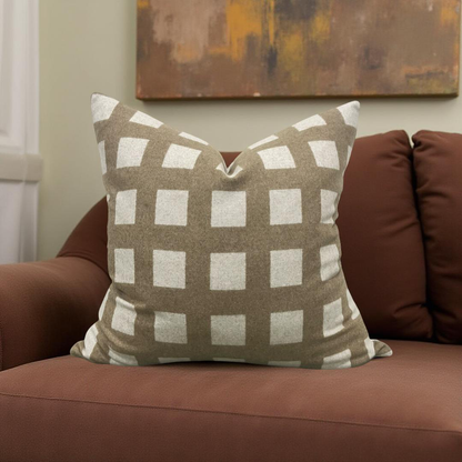 Designer Fabric Union Square Hazel 22x22" Knife Edge Decorative Throw Pillow
