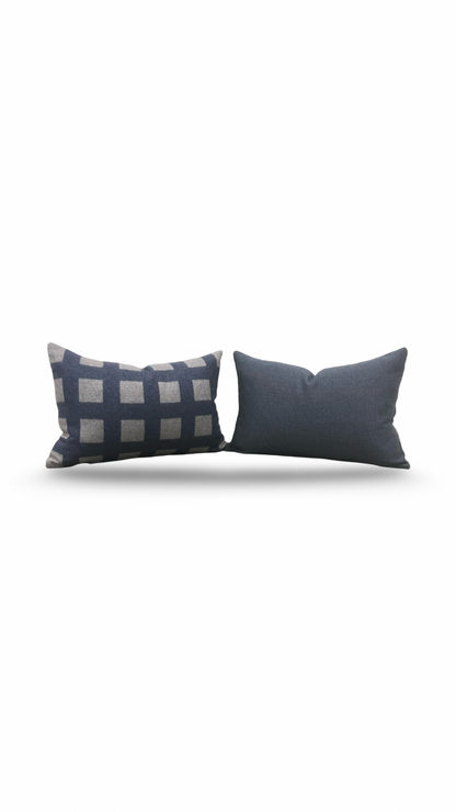 Union Square Lumbar Pillow in Blue Jay 12x18" Knife Edge Cover